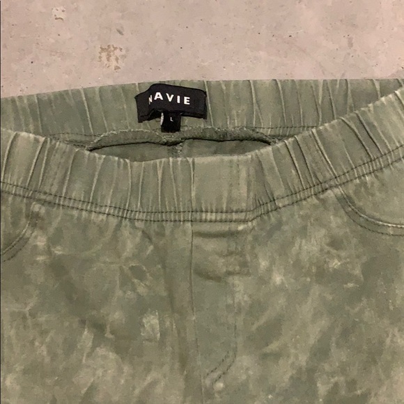 Green Moto style Jeggings - Picture 3 of 6